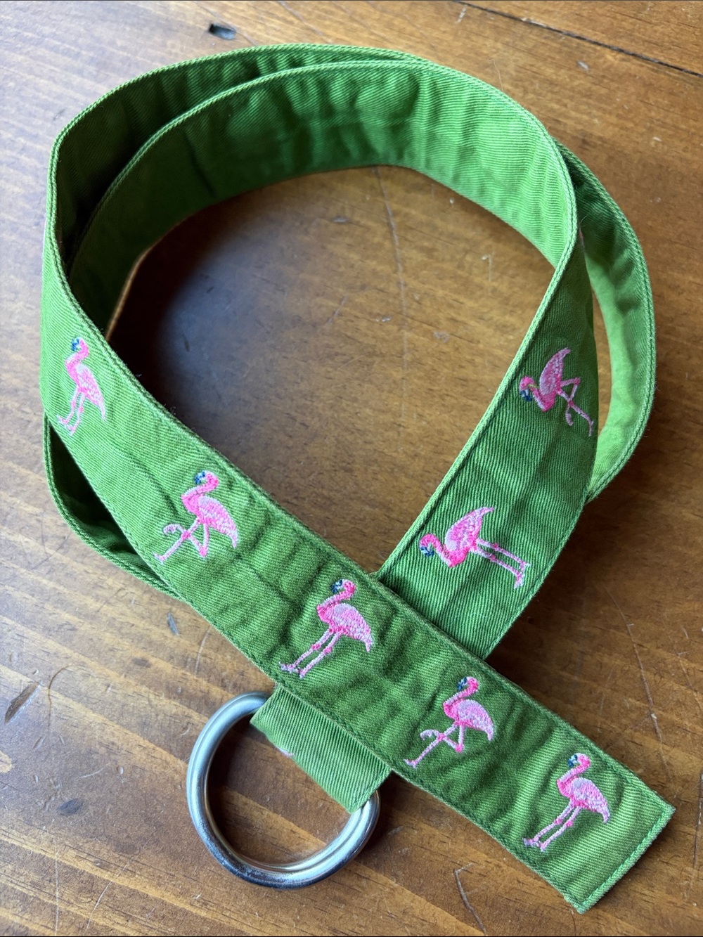 J. Crew Flamingo Fabric Belt Sz M/L
